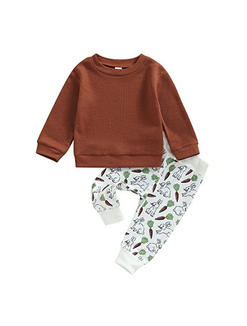 Sasaerucure Infant Toddler Baby Boy Halloween Outfits Long Sleeve Shirts Pumpkin Sweatshirt with Pants 2Pcs Fall Winter Clothes Set