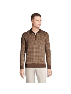 lands end Big & Tall Lands' End Fine Gauge Supima Quarter-Zip Sweater