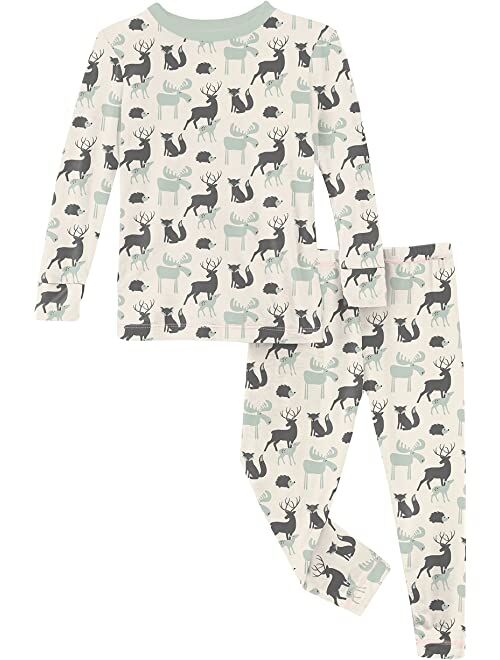 Kickee Pants Kids Long Sleeve Pajama Set (Toddler/Little Kids/Big Kids)