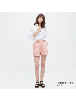 Cotton Linen Striped Shorts