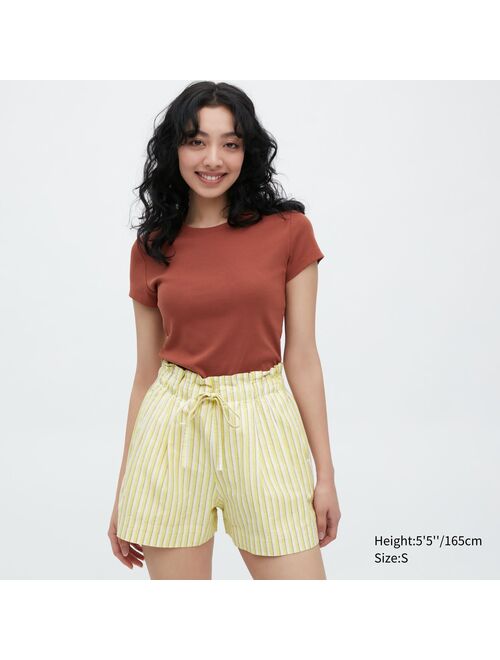 UNIQLO Cotton Linen Striped Shorts