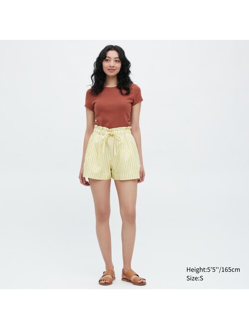 UNIQLO Cotton Linen Striped Shorts