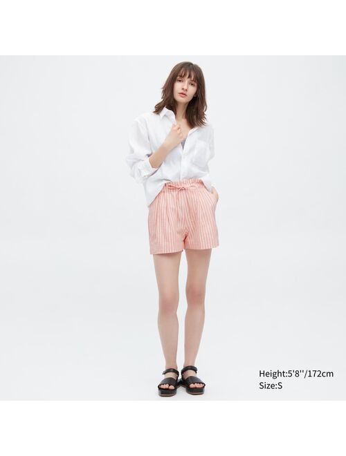 UNIQLO Cotton Linen Striped Shorts