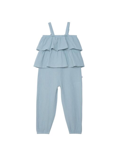 DEUX PAR DEUX Girl Sleeveless Jumpsuit With Frill Greyish-Green - Toddler|Child