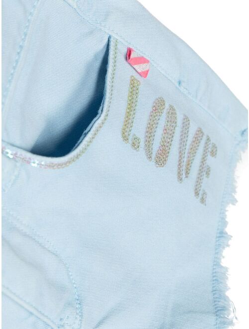 Billieblush sequinned denim shorts