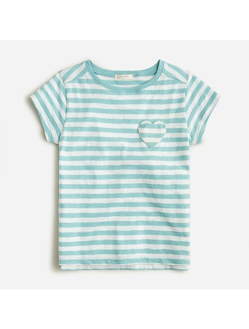 J.Crew Kids' heart-pocket T-shirt in stripe