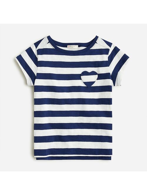 J.Crew Kids' heart-pocket T-shirt in stripe