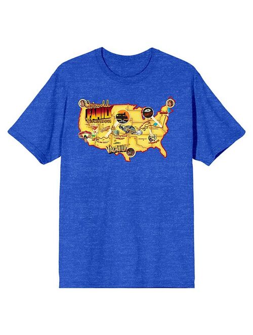 Licensed Character Men's Griswold Family Vacation United States Map Tee