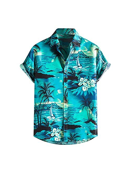 Citizen Saxigol Hawaiian Shirts for Men Short Sleeve Button Down T-Shirts Tropical Beach Shirts Funny Graphic Hawaiin Summer Tops Tee