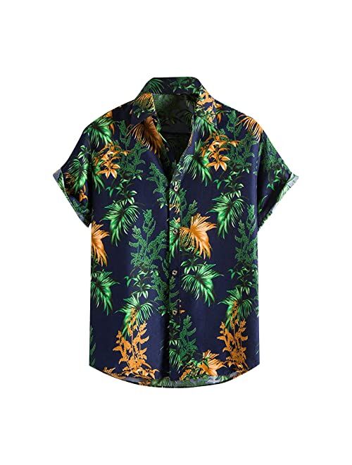 Citizen Saxigol Hawaiian Shirts for Men Short Sleeve Button Down T-Shirts Tropical Beach Shirts Funny Graphic Hawaiin Summer Tops Tee