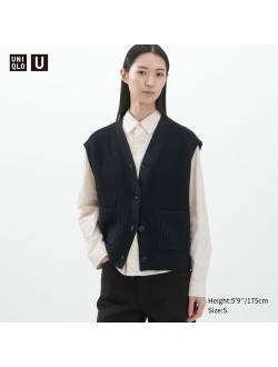 U V-Neck Sleeveless Cardigan