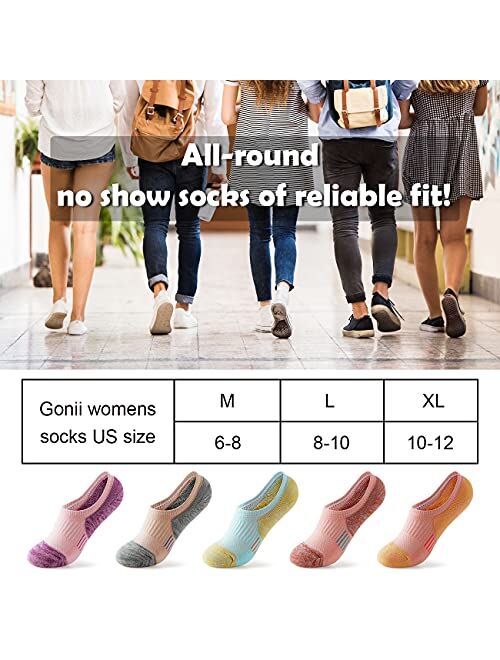 Gonii Womens No Show Socks Athletic Ankle Socks Cushioned Running Low Cut 5-8 Pairs