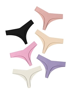 DEANGELMON Seamless Thongs for Women No Show Thong Underwear Women Comfortable Multiple Pack