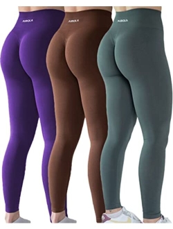 AUROLA Workout Leggings for Women Seamless Scrunch Tights Tummy Control Gym Fitness Girl Sport Active Yoga Pants