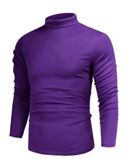 Poriff Men's Casual Slim Fit Basic Tops Knitted Thermal Turtleneck Pullover Sweater