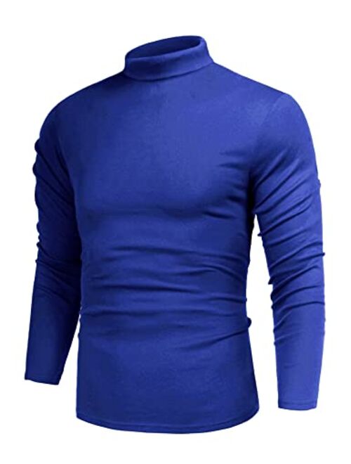 Poriff Men's Casual Slim Fit Basic Tops Knitted Thermal Turtleneck Pullover Sweater