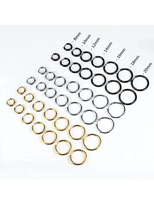 PICKBEAU 5 Pairs Gold Hoop Earrings for Women | 18K Gold Plated Huggie Hoop Earrings Set for Girls Hypoallergenic Cartilage Earrings Lightweight Hoop Earrings Set 5 Size 