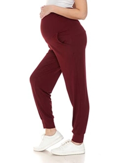 Maternity Pants for Women Over The Belly Pregnancy Joggers Casual Lounge Pants