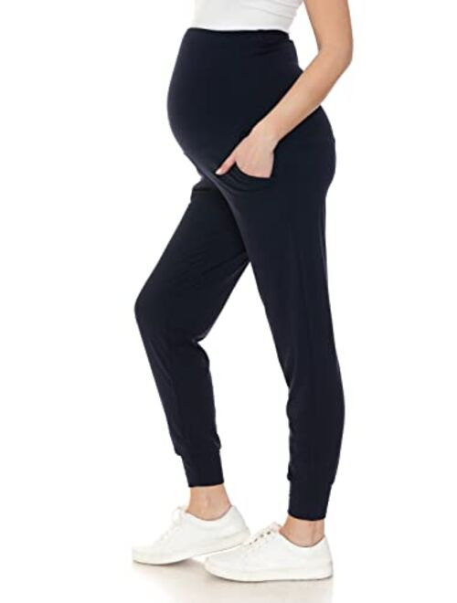 Leggings Depot Maternity Pants for Women Over The Belly Pregnancy Joggers Casual Lounge Pants