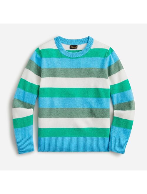 Kids&apos; cashmere crewneck sweater in stripe