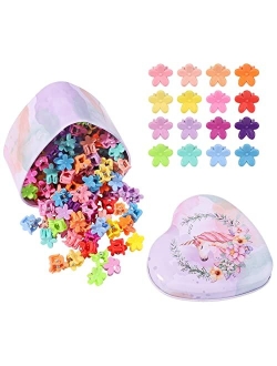 Choicbaby 128PCS Baby Girls Mini Hair Claw Clips Flower Hair Hair Accessories Barrattes for School Girls Kids Teens