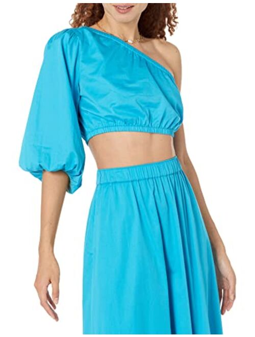 The Drop Women's Anupa Cotton One Shoulder Cropped Top