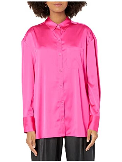 The Drop Women's Logan Oversized Drop-Shoulder Shine Shirt