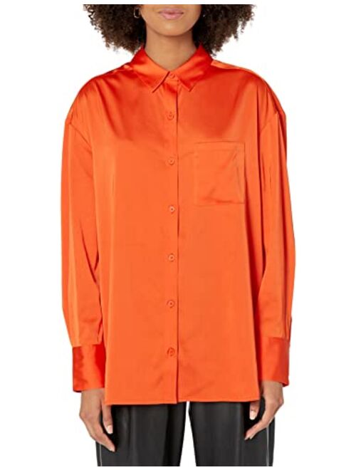 The Drop Women's Logan Oversized Drop-Shoulder Shine Shirt