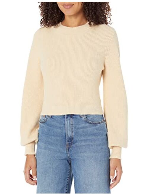 The Drop Women's Leonel Mock-Neck Open-Back Sweater