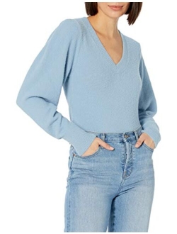 Women's Edith Pleated-Shoulder V-Neck Sweater