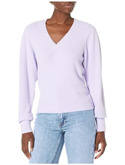 Women's Edith Pleated-Shoulder V-Neck Sweater