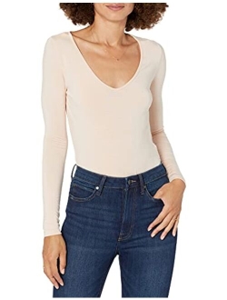 Women's Patricia Long-sleeve Deep V-neck Second Skin Bodysuit