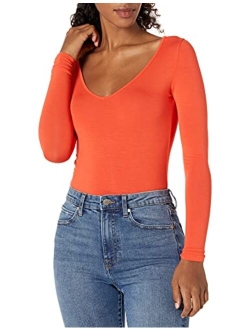 Women's Patricia Long-sleeve Deep V-neck Second Skin Bodysuit