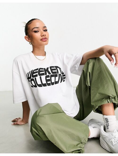 ASOS Weekend Collective heavyweight oversized T-shirt in white