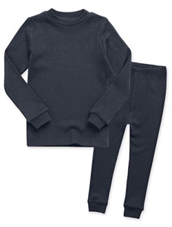 VAENAIT BABY 6M-12Y Kids Unisex Girls & Boys Soft Comfy Modal Tencel Shirring Sleepwear Pajamas 2pcs Set