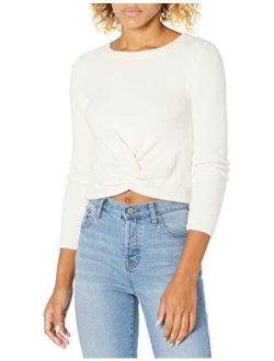 Women's Eloise Long-Sleeve Twist Front Cozy Cropped Sweater