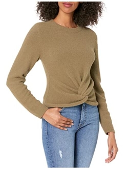 Women's Eloise Long-Sleeve Twist Front Cozy Cropped Sweater