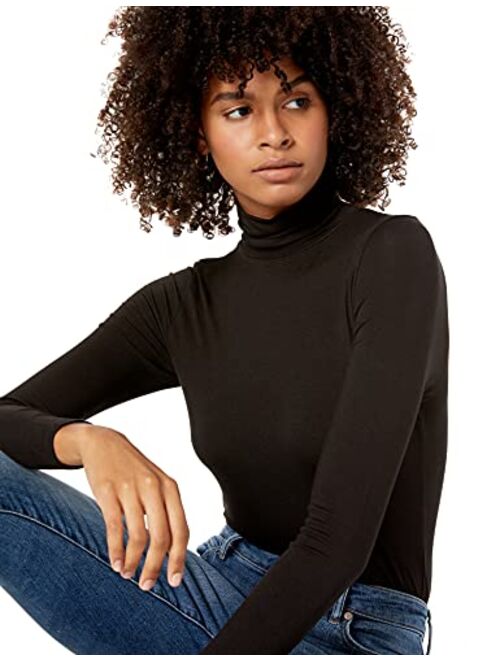 The Drop Women's Phoebe Long-Sleeve Turtleneck Second Skin T-Shirt