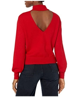 Women's Jaclyn Cut-Out Back Mock-Neck Sweater