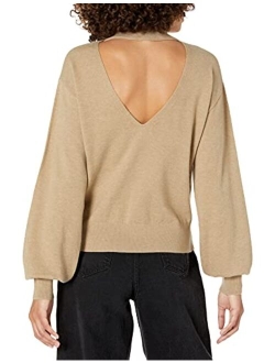 Women's Jaclyn Cut-Out Back Mock-Neck Sweater