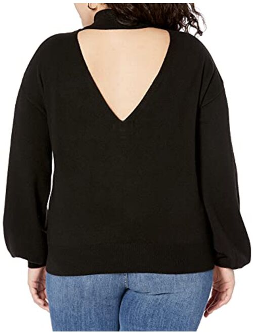 The Drop Women's Jaclyn Cut-Out Back Mock-Neck Sweater