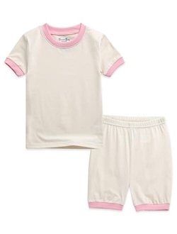 VAENAIT BABY 6M-12Y Boys Girls Toddler Solid Cotton Daily Short Summer Pajamas Pyjamas Sleepwear Set Macaron