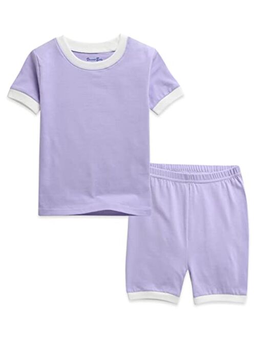 VAENAIT BABY 6M-12Y Boys Girls Toddler Solid Cotton Daily Short Summer Pajamas Pyjamas Sleepwear Set Macaron