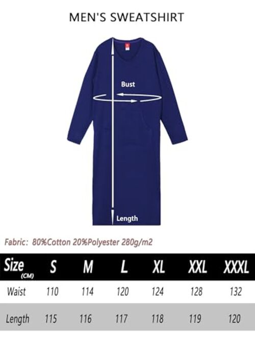 Generic Cotton Long Nightshirt Sleeve Men'sSleep Shirt Comfy Long Sleeves Nightgown Loose Comfy Pajamas Shirt Sleepwear S--XXXL