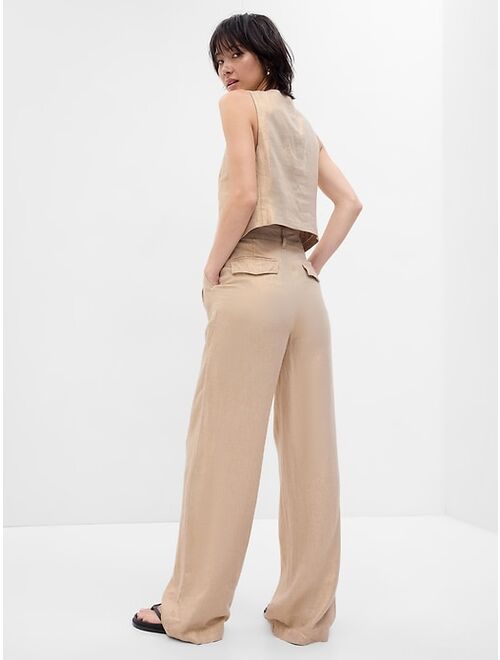 Gap Linen-Cotton Pleated Pants