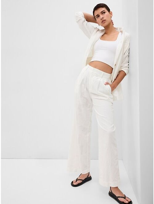 Gap Linen-Cotton Pleated Pants