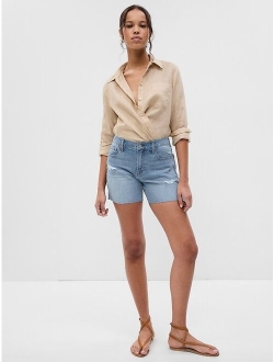 5" Mid Rise Denim Girlfriend Shorts with Washwell