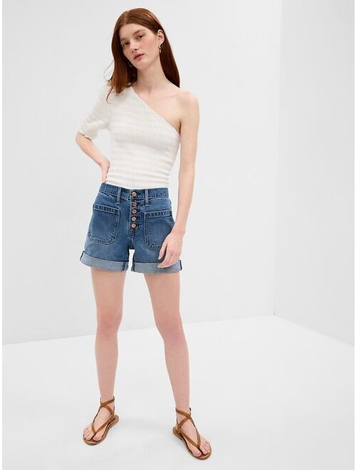 Gap 5" Mid Rise Denim Girlfriend Shorts with Washwell