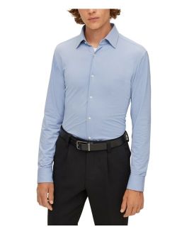 BOSS Men's Regular-Fit Performance-Stretch Jersey Shirt