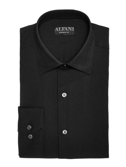 ALFATECH BY ALFANI Alfani Men's Athletic Fit Performance Stretch Step Twill Textured Dress Shirt, Created for Macy's